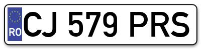 Placuta inmatriculare numar auto  CJ-579-PRS, CJ 579 PRS, CJ579PRS