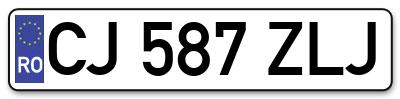 Placuta inmatriculare numar auto  CJ-587-ZLJ, CJ 587 ZLJ, CJ587ZLJ