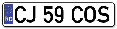 Placuta inmatriculare numar auto  CJ-59-COS, CJ 59 COS, CJ59COS