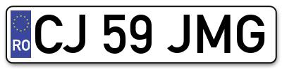 Placuta inmatriculare numar auto  CJ-59-JMG, CJ 59 JMG, CJ59JMG