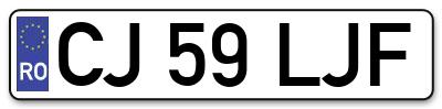 Placuta inmatriculare numar auto  CJ-59-LJF, CJ 59 LJF, CJ59LJF