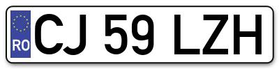 Placuta inmatriculare numar auto  CJ-59-LZH, CJ 59 LZH, CJ59LZH