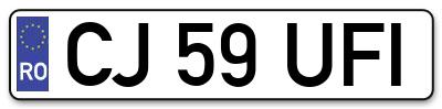 Placuta inmatriculare numar auto  CJ-59-UFI, CJ 59 UFI, CJ59UFI