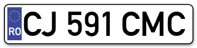 Placuta inmatriculare numar auto  CJ-591-CMC, CJ 591 CMC, CJ591CMC
