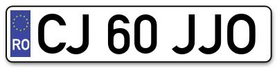 Placuta inmatriculare numar auto  CJ-60-JJO, CJ 60 JJO, CJ60JJO