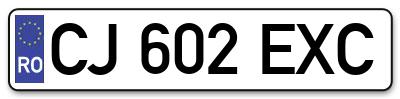 Placuta inmatriculare numar auto  CJ-602-EXC, CJ 602 EXC, CJ602EXC