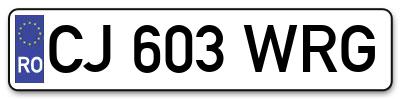 Placuta inmatriculare numar auto  CJ-603-WRG, CJ 603 WRG, CJ603WRG