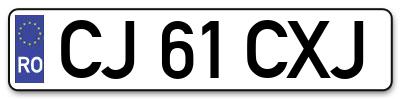 Placuta inmatriculare numar auto  CJ-61-CXJ, CJ 61 CXJ, CJ61CXJ