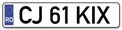Placuta inmatriculare numar auto  CJ-61-KIX, CJ 61 KIX, CJ61KIX