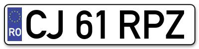 Placuta inmatriculare numar auto  CJ-61-RPZ, CJ 61 RPZ, CJ61RPZ