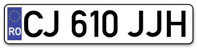 Placuta inmatriculare numar auto  CJ-610-JJH, CJ 610 JJH, CJ610JJH