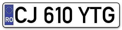 Placuta inmatriculare numar auto  CJ-610-YTG, CJ 610 YTG, CJ610YTG