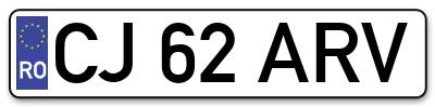 Placuta inmatriculare numar auto  CJ-62-ARV, CJ 62 ARV, CJ62ARV
