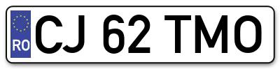 Placuta inmatriculare numar auto  CJ-62-TMO, CJ 62 TMO, CJ62TMO