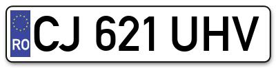 Placuta inmatriculare numar auto  CJ-621-UHV, CJ 621 UHV, CJ621UHV