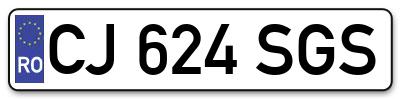 Placuta inmatriculare numar auto  CJ-624-SGS, CJ 624 SGS, CJ624SGS