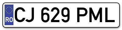 Placuta inmatriculare numar auto  CJ-629-PML, CJ 629 PML, CJ629PML