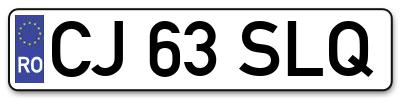 Placuta inmatriculare numar auto  CJ-63-SLQ, CJ 63 SLQ, CJ63SLQ