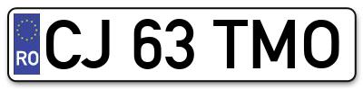 Placuta inmatriculare numar auto  CJ-63-TMO, CJ 63 TMO, CJ63TMO
