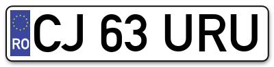 Placuta inmatriculare numar auto  CJ-63-URU, CJ 63 URU, CJ63URU