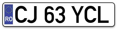 Placuta inmatriculare numar auto  CJ-63-YCL, CJ 63 YCL, CJ63YCL
