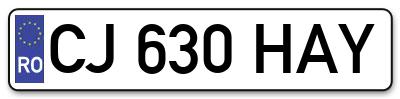 Placuta inmatriculare numar auto  CJ-630-HAY, CJ 630 HAY, CJ630HAY