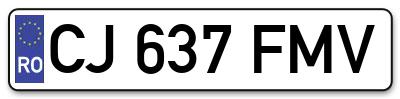 Placuta inmatriculare numar auto  CJ-637-FMV, CJ 637 FMV, CJ637FMV