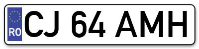 Placuta inmatriculare numar auto  CJ-64-AMH, CJ 64 AMH, CJ64AMH