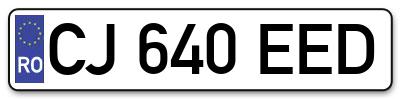 Placuta inmatriculare numar auto  CJ-640-EED, CJ 640 EED, CJ640EED