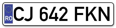 Placuta inmatriculare numar auto  CJ-642-FKN, CJ 642 FKN, CJ642FKN