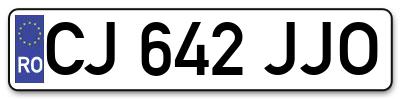 Placuta inmatriculare numar auto  CJ-642-JJO, CJ 642 JJO, CJ642JJO