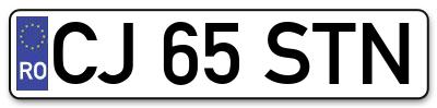 Placuta inmatriculare numar auto  CJ-65-STN, CJ 65 STN, CJ65STN