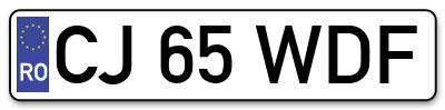 Placuta inmatriculare numar auto  CJ-65-WDF, CJ 65 WDF, CJ65WDF