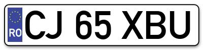 Placuta inmatriculare numar auto  CJ-65-XBU, CJ 65 XBU, CJ65XBU