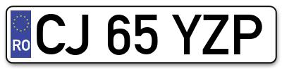 Placuta inmatriculare numar auto  CJ-65-YZP, CJ 65 YZP, CJ65YZP