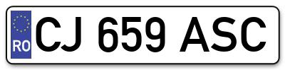 Placuta inmatriculare numar auto  CJ-659-ASC, CJ 659 ASC, CJ659ASC