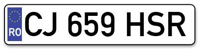 Placuta inmatriculare numar auto  CJ-659-HSR, CJ 659 HSR, CJ659HSR
