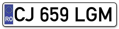 Placuta inmatriculare numar auto  CJ-659-LGM, CJ 659 LGM, CJ659LGM