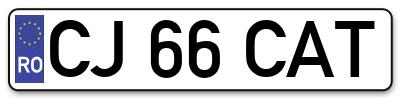 Placuta inmatriculare numar auto  CJ-66-CAT, CJ 66 CAT, CJ66CAT