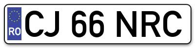 Placuta inmatriculare numar auto  CJ-66-NRC, CJ 66 NRC, CJ66NRC