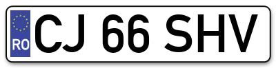 Placuta inmatriculare numar auto  CJ-66-SHV, CJ 66 SHV, CJ66SHV