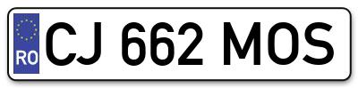 Placuta inmatriculare numar auto  CJ-662-MOS, CJ 662 MOS, CJ662MOS