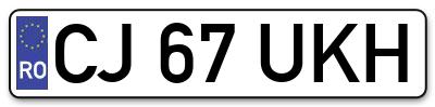 Placuta inmatriculare numar auto  CJ-67-UKH, CJ 67 UKH, CJ67UKH