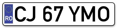 Placuta inmatriculare numar auto  CJ-67-YMO, CJ 67 YMO, CJ67YMO