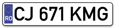 Placuta inmatriculare numar auto  CJ-671-KMG, CJ 671 KMG, CJ671KMG