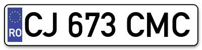 Placuta inmatriculare numar auto  CJ-673-CMC, CJ 673 CMC, CJ673CMC