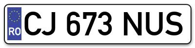 Placuta inmatriculare numar auto  CJ-673-NUS, CJ 673 NUS, CJ673NUS