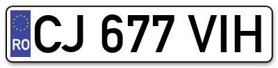 Placuta inmatriculare numar auto  CJ-677-VIH, CJ 677 VIH, CJ677VIH