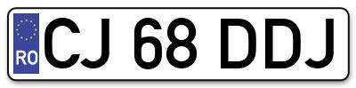 Placuta inmatriculare numar auto  CJ-68-DDJ, CJ 68 DDJ, CJ68DDJ