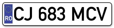 Placuta inmatriculare numar auto  CJ-683-MCV, CJ 683 MCV, CJ683MCV